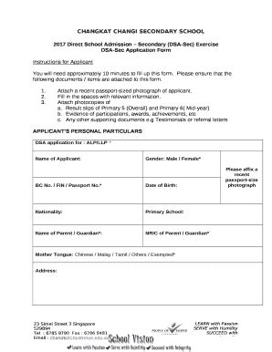 DSA-Sec Application Doc Template | pdfFiller
