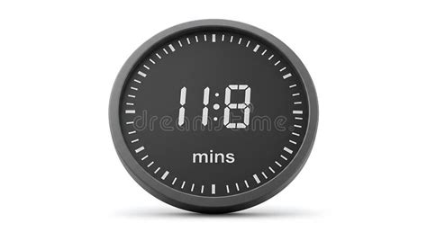 Viewing Digital Timer Displaying Eleven Minutes on White Background ...