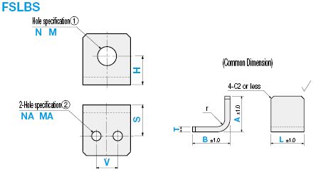 L-Shaped Sheet Metal Mounting Plate / Bracket -Hole Position Center ...
