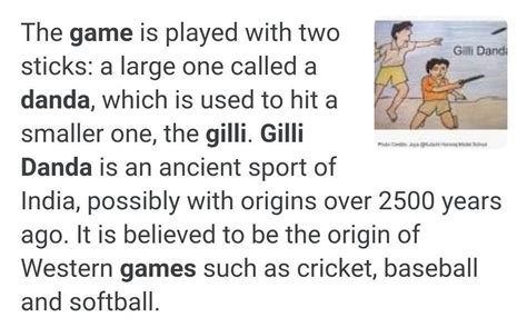 the paragraph about gilli danda game - Brainly.in