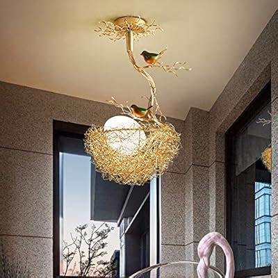 Buy LITFAD 1 Light Woven Nest Chandelier Light Contemporary Metal and ...