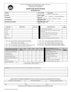 Fillable Online SFSP Site Monitoring Form - OSPI Fax Email Print ...