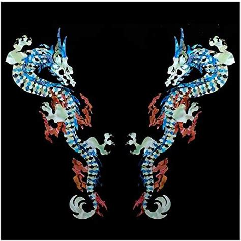 Inlay Sticker Decals for Guitar Bass - L&R Set Fire Dragon -WS : Amazon ...