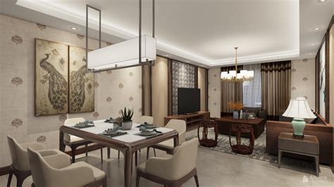雅致居所 - 中式风格三室两厅装修效果图 - yuehasi6设计效果图 - 每平每屋·设计家