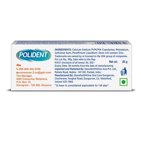 Polident Denture Fixative Cream, 20 gm Price, Uses, Side Effects ...