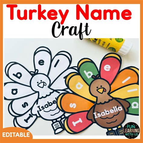 Editable Turkey Name Crafts | Thanksgiving Name Craft Activity | Made By Teachers