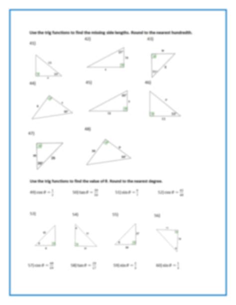SOLUTION: Trigonometry Practice Problems with answers - Studypool