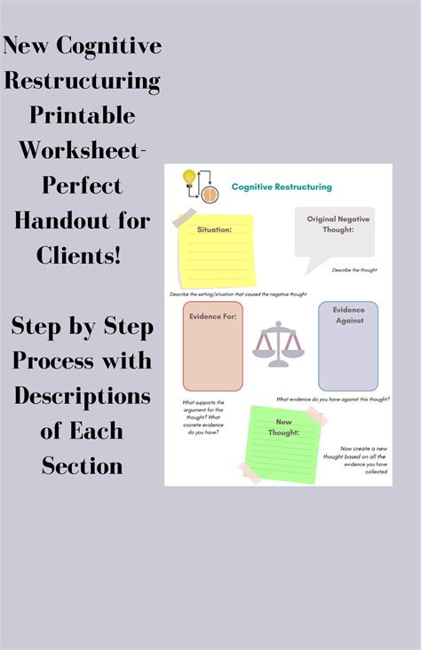 Cognitive Restructuring Worksheets Thought Challenging Worksheets, CBT