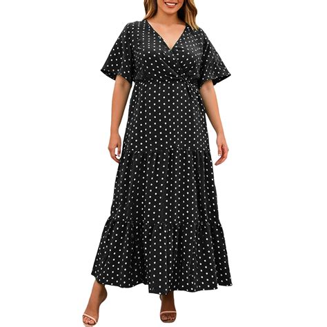 Plus Size Casual Dresses Ladies Plus Size Boho Summer Maxi Dress Beach ...
