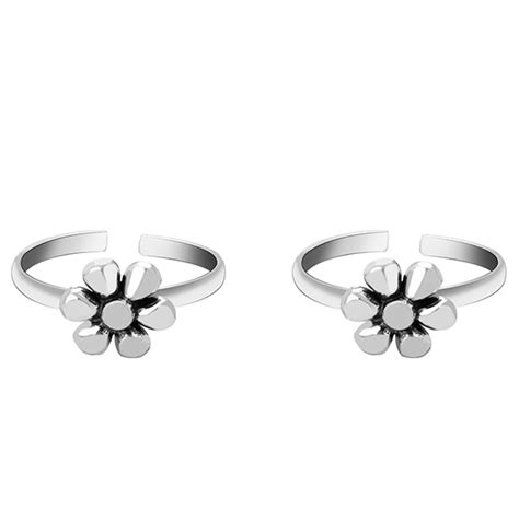 GIVA 925 Silver Floral Bliss Toe Rings | Toe Rings for Women and Girls ...