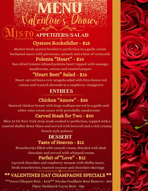 Valentine Menu Dinner