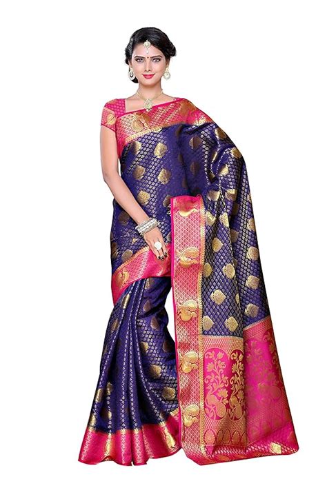 Mimosa Women's Traditional Art Silk Saree Kanjivaram Style With Blouse ...