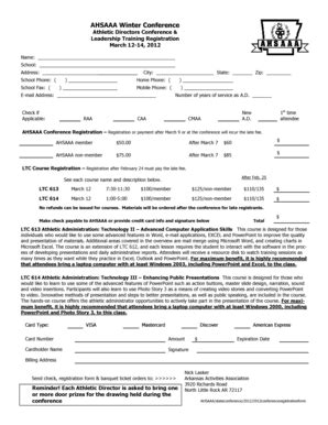 Fillable Online members ahsaa AHSAAA Winter Conference - Arkansas ...