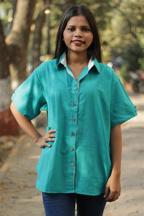 Cotton Shirt | Candy Stripes | Turquoise – Spoil Me Silly by Sonali