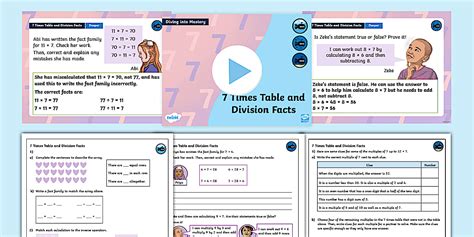 👉 Y4 DiM: Step 8: 7 Times-Table and Division Facts Lesson Pac