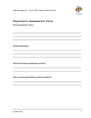 Fillable Online nationalvetcontent edu Psychiatric Assessment Form ...
