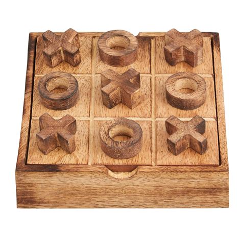 Buy Tic Tac Toe Game for Kids and Adults | Tabletop Wooden Board Game ...