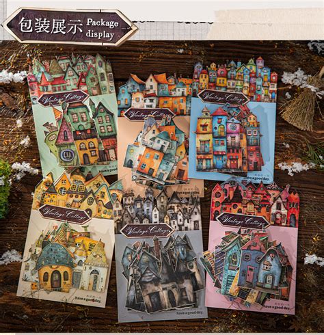 MHD-GGXW004-Vintage Home Paper Stickers | 35 X 80 mm | 15 Designs 1 Ea ...
