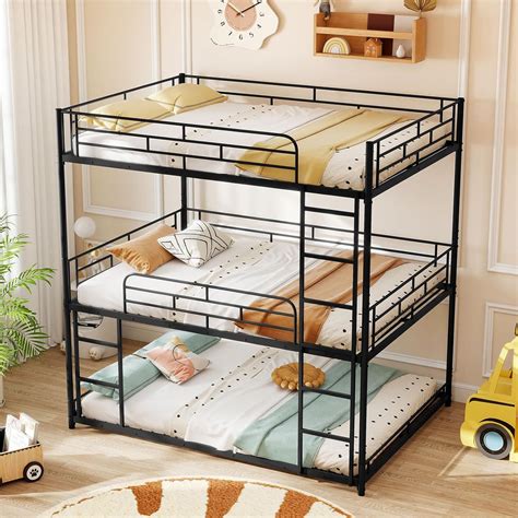 Giantex Triple Bunk Bed, Metal Full Over Full Over India | Ubuy