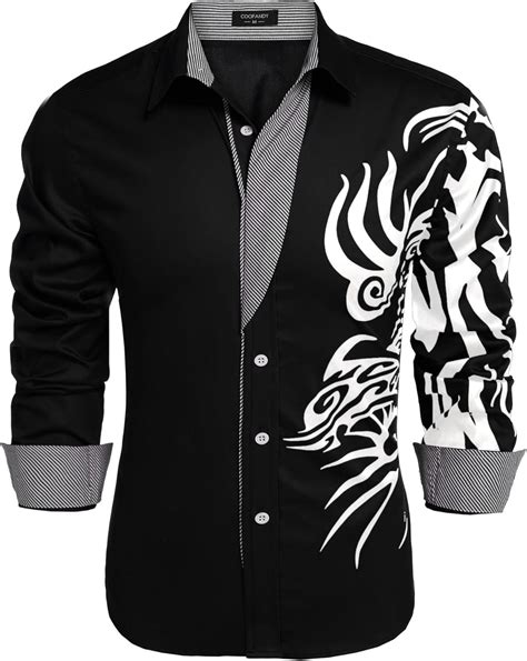COOFANDY Men's Print Button Down Dress Shirt | Ubuy India