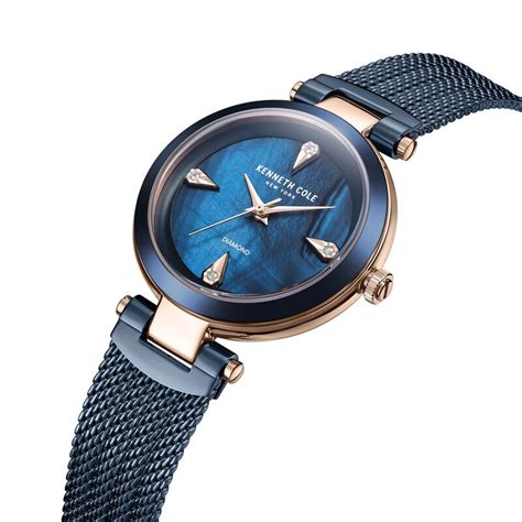 Buy Online Kenneth Cole Quartz Analog Blue Dial Stainless Steel Strap ...