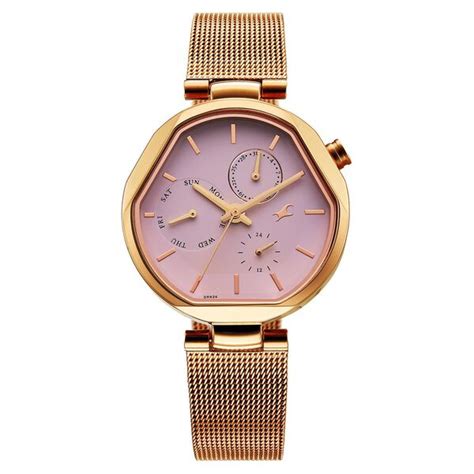 Buy Online Fastrack Tick Tock Quartz Multifunction Pink Dial Stainless ...