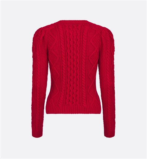 Fitted Sweater Red Cable-Knit Cashmere | DIOR