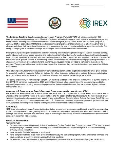 SOLUTION: Fulbright tea program application 2023 2024 - Studypool