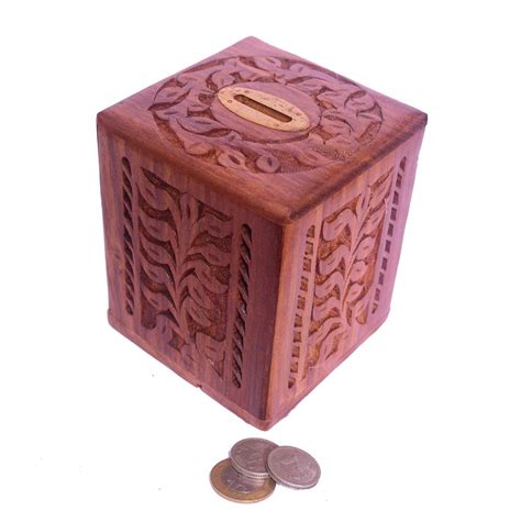 All About Wood Sheesham Hand Crafted Embellished Full Artwork Money ...