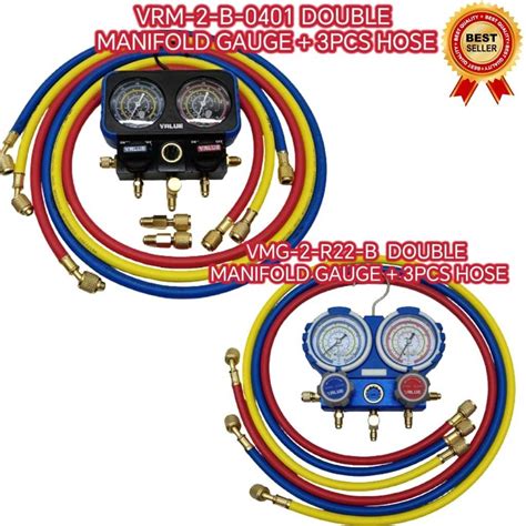 VALUE VRM2-B-0401 & VMG-2-R22-B DOUBLE MANIFOLD GAUGE ANALOG STANDARD ...