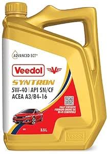 Veedol SYNTRON 5W-40 Premium Engine Oil for New Generation Cars (3.5 ...