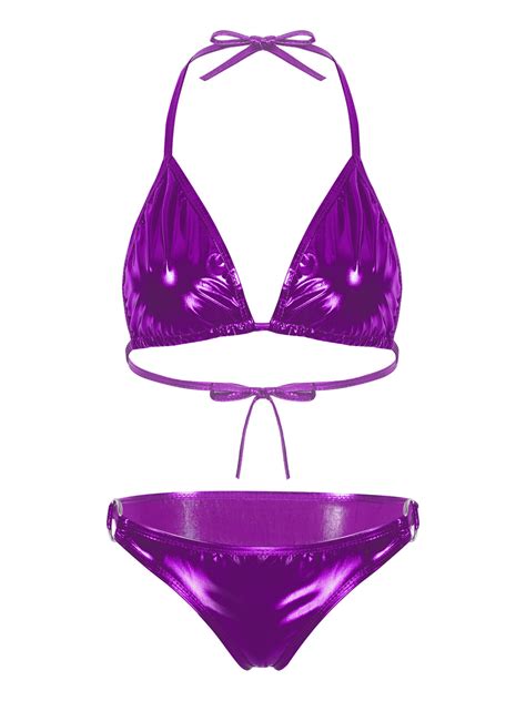 Sexy Women's Shiny Metallic Halter Bra Top Mini | Ubuy India