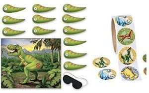 JUST4FUN Pin The Tail On The Dinosaur - Birthday Party Game - Plus 24 ...