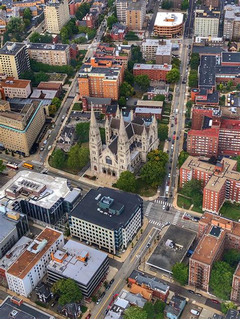 An aerial shot of Saint Paul Cathedral which is the mother church of ...