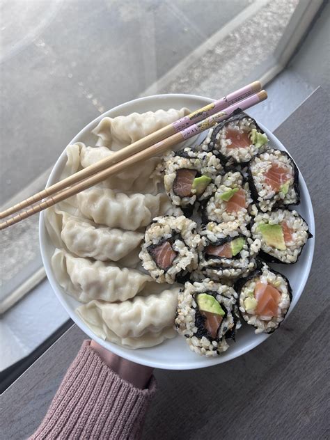 Messed up my brown rice sushi (too watery so it wasn’t sticky enough ...