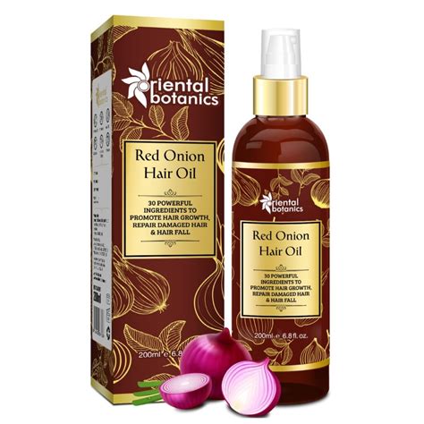Oriental Botanics Red Onion Hair Oil with Comb Applicator 200ml - With ...