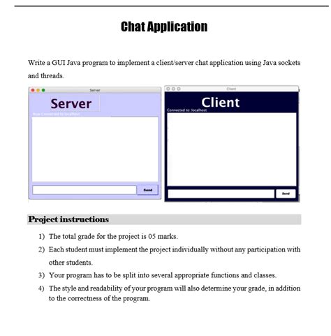 Chat Message Application in Java 的图像结果