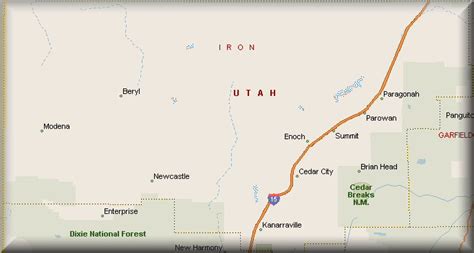 Iron County, Utah Map