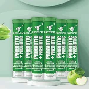 Buy Potencia Probiotic + Prebiotic Effervescent Tablets, Apple Flavour ...