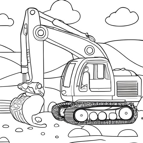 Excavator Coloring Page Excavator Coloring Page At Getdrawings Free For