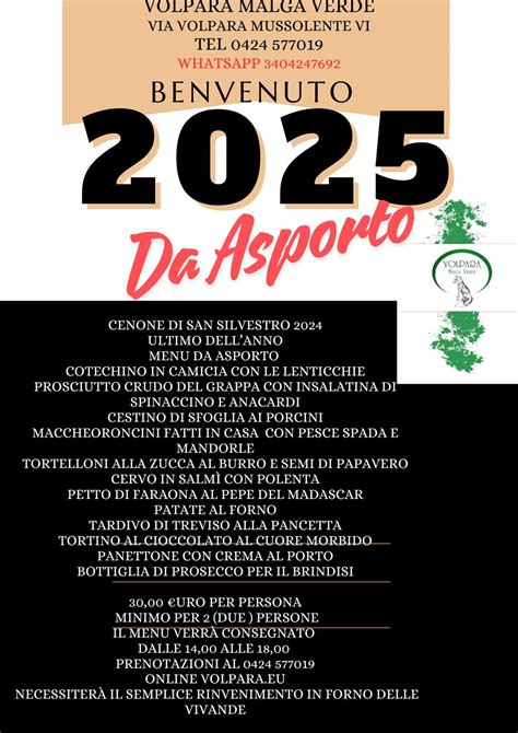 Cenone di San Silvestro 2025 da asporto, via volpara 3 mussolente vi ...