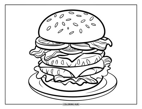Burger Coloring Pages Pdf