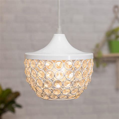 Buy HOMESAKE White Crystal Embellished Goblet Metal Ceiling Light from ...