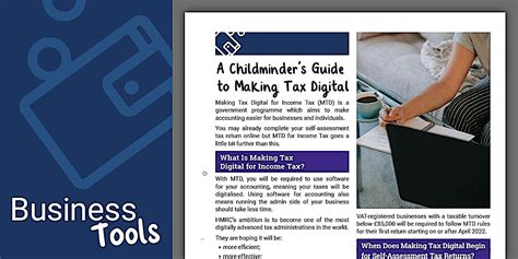 Making Tax Digital for Childminders Information Sheet