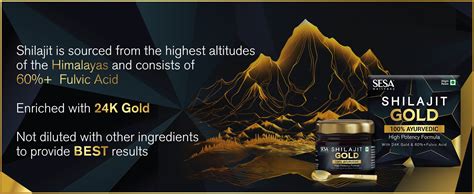 Buy SESA Shilajit Gold Resin 20g With 24k Gold 60%+ Fulvic Acid ...