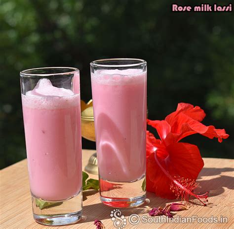 Rose milk lassi - How to make-Step by step photos