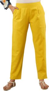 JAIPUR VASTRA Regular Fit Women Yellow Trousers - Buy JAIPUR VASTRA ...