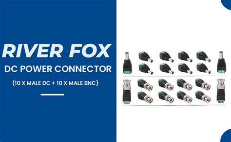 RIVER FOX® 10 Set (10 Set BNC ) 5.5mm x 2.1mm DC Power Connector, BNC ...