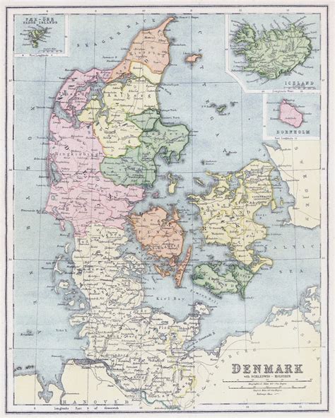 Large detailed old political and administrative map of Denmark with cities - 1808 | Denmark ...