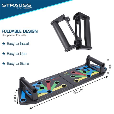 Strauss Multipurpose (17 in 1) function Push Up Board/Bars/Stand with ...
